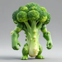 a humanoid figure broccoli man, ripped, highly detailed, digital art, sharp focus, trending on art station, anime art style