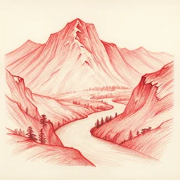 an anatomy of mountains and rivers in the style of michelangelo, red chalk drawing on paper, metropolitan museum of art