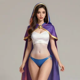 studio portrait of neutral good rainbow colorful female cleric bard healer as absurdly beautiful, elegant, young skinny latina gravure idol, an ultrafine hyperdetailed illustration by kim jung gi, intricate linework, detailed faces, super sharp focus, bright colors, octopath traveler, final fantasy, unreal engine 5 highly rendered, global illumination, radiant light, detailed and intricate environment