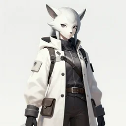 female feral yokai, character portrait, outwear, mercenary, high - key, matte digital painting, commission for, intricate linework, clean shading, trending on pixiv, by rossdraws, by ralph horsley