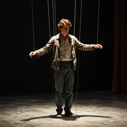 a real person on marionette strings