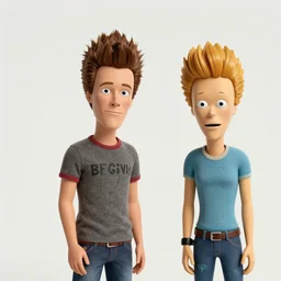 wide angle movie still of the teenage actors who play beavis and butthead