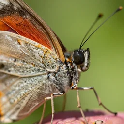 macro photo of a butterfly's face