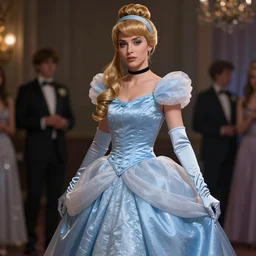 striking character concept art, cinderella, party dress, woman, gloves, long hair, ultra detailed, medium shot, tight fit, art by j. scott campbell and andy hartnell, digital art, trending on artstation