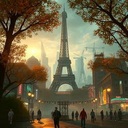 digital art of a biopunk paris. trending on artstation, favorites on deviantart