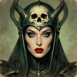 the emerald fire witch as an eldritch realistic knight, closeup portrait art by donato giancola and greg rutkowski, vintage retro, realistic face, digital art, trending on artstation, eldritch lovecraftian skull helmet, symmetry!!