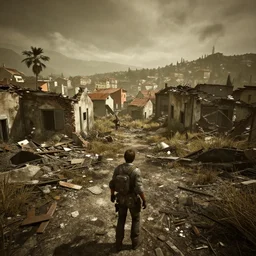 Cotê d'Azur, Nice, France in ruins post-nuclear war in Fallout 4, in game screenshot