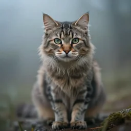 hyperrealistic cinematic mystical cat, soft fog f 1. 1 2 8 mm