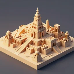 a low poly isometric render of aztec city, in the style of monument valley, intricate, elegant, smooth shading, soft lighting, illustration, simple, solid shapes, by magali villeneuve, jeremy lipkin and michael garmash, rob rey and kentaro miura style, octane render