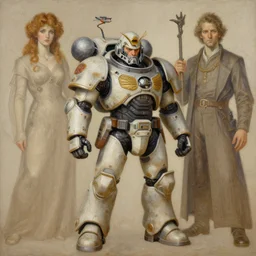 beautiful neutral earth toned palette knife painting artwork by yoji shinkawa jeremy mann, full body character portrait warhammer 4 0 k mech pilot exotic, charlie bowater and magali villeneuve and alphonse mucha, gaston bussiere, craig mullins, j. c. leyendecker, by artgerm