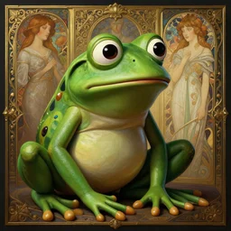 music video screenshot of Pepe the Frog, unreal, fantasy, intricate, elegant, dramatic, highly detailed, photorealistic, digital painting, painterly, artstation, concept art, smooth, sharp focus, art by John Collier and Krenz Cushart and Artem Demura and Alphonse Mucha and Albert Aublet
