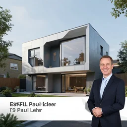 an estate agent listing photo, external view of a 5 bedroom detached cyberpunk house in the UK, by Paul Lehr