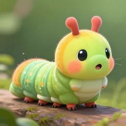 the more adorable caterpillar. fat chubby cute caterpillar, very colorful, fuzzy, trending on artstation, art by greg manchess, guangjian, detailed digital art, artstation hd