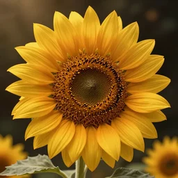 Anthropomorphized sunflower, D&D, fantasy, cinematic lighting, highly detailed, digital painting, artstation, concept art, smooth, sharp focus, illustration, warm light, cozy warm tint, magic the gathering artwork, volumetric lighting, 8k, no gold, no gold colours, art by Akihiko Yoshida, Greg Rutkowski