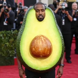 avocado that looks like kanye, red carpet photography