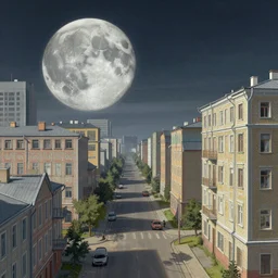 It’s sublimely calm on the streets of Russian panel houses quarters on the Moon city, Norilsk, sci-fi, fantasy, intricate, very very beautiful, elegant, highly detailed composition, digital painting, artstation, concept art, smooth, sharp focus, illustration, art by artgerm and greg rutkowski and alphonse mucha