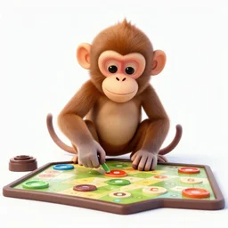 monkey playing boardgames