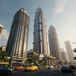high quality 3 d render cyberpunk mumbai, daytime, highly detailed, cinematic smooth unreal engine, lee madgwick & yuto yamada, dramatic light, long shot, low angle, uhd 8 k, sharp focus