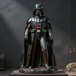 modern art satute of darth vader as doomguy