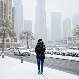 snowing in Dubai