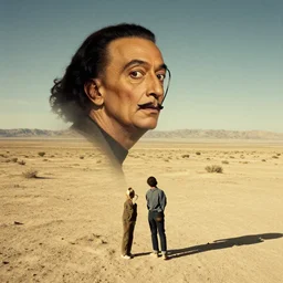 a landscape portrait of black sunday during the dust bowl as imagined by salvador dali