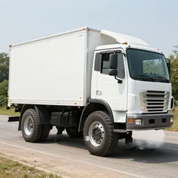 A Truck with human legs instead of wheels
