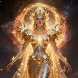portrait of the powerful queen of the solar system in the style of anna dittmann and in the style of wayne barlowe. glowing, ornate and intricate, stunning, dynamic lighting, organic and detailed.