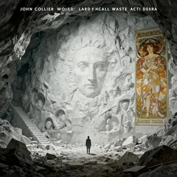 a mysterious white wall made of unknown material is found deep underground at the mining site of the world's largest nuclear waste depository, movie poster with mysterious feeling, beautiful detail, cinematic mood, art by john collier and albert aublet and krenz cushart and artem demura and alphonse mucha, volumetric lighting, octane render, 4 k resolution, matte, sharp focus, illustration, art by jacque - louis david, baroque style