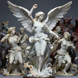 high porcelain baroque stunning woman body sensual angelic warrior fighting pose the army of the demon lord, 8 k, hyperrealistic hyperdetailed pastel maria panfilova, andrea savchenko, sensual mike kime, ludovic plouffe, qi sheng luo, oliver cook, trending on artstation