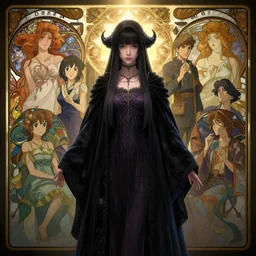 highly detailed vfx portrait of a sorceress, unreal engine, greg rutkowski, only, once, people, makoto shinkai and louis van baerle, ilya kuvshinov, rossdraws, tom bagshaw, alphonse mucha, global lighting, detailed and complex environment