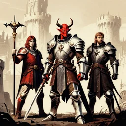 Pizarro Conquistador Devil Knight Conqueror (peter morbacher, camille pissarro, luigi serafini tombow stencil) at the dwarven castle fantasy concept art