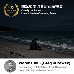 lonely beach at night dark art style 4 k trending on artstation cgsociety contest winner award winning sad atmosphere melancholia movement painted by greg rutkowski