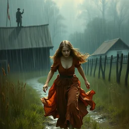 beautiful young peasant women running in from the rain, art by anders zorn, wonderful masterpiece by greg rutkowski, intricate, elegant, highly detailed, digital painting, artstation, concept art, smooth, sharp focus, illustration, beautiful cinematic light, american romanticism thomas lawrence, artgerm, mucha, greg rutkowski