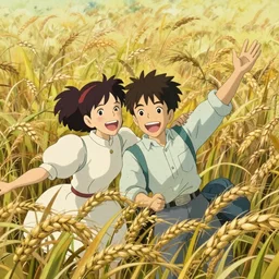 anime, sharp focus, breath taking beautiful, Aesthetically pleasing, joyful, happy, funny, silly,field of grain digital concept art by Hayao Miyazaki and Akira Toriyama and Makoto Shinkai and Studio Ghibli, fine art, official media, anime key visual, high definition, illustration, ambient lighting, HDR, HD, 8K, award winning, trending, featured, masterful, dynamic, energetic, lively, elegant, intricate, complex, highly detailed, Richly textured, Richly Colored, masterpiece.
