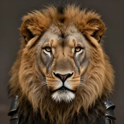 lion animal as a realistic fantasy knight, closeup portrait art by donato giancola and greg rutkowski, digital art, trending on artstation, symmetry!!