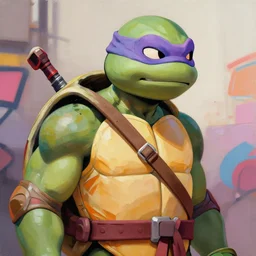 greg manchess portrait painting of partially armored teenage mutant ninja turtles tmnt as overwatch character, medium shot, asymmetrical, profile picture, organic painting, sunny day, matte painting, bold shapes, hard edges, street art, trending on artstation, by huang guangjian, gil elvgren, ruan jia, greg rutkowski, gaston bussiere
