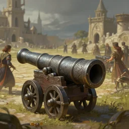 cannon battle, deep focus, d & d, fantasy, intricate, elegant, highly detailed, digital painting, artstation, concept art, matte, sharp focus, illustration, hearthstone, art by artgerm and greg rutkowski and alphonse mucha