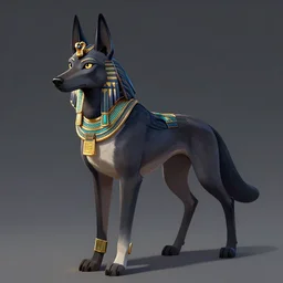 hd fullbody egyptian wolf character design of a egyptian wolf. egyptian wolf deviantart adoptable, deviantart species style of maple story and zootopia, artgerm, studio lighting by jessica rossier and brian froud, traditional, artstationhd artstation, zootopia, hq textures
