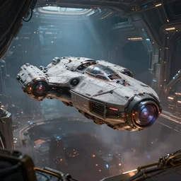 protoss spaceship in a terran base beautiful art uhd 4 k, artstation, hdr, 4 k, incredible detail, cinematic lighting, unreal engine 5