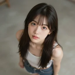 high angle shot of a beautiful girl, artstation, artgem, octane render, 1 2 8 0 * 7 2 0