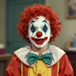 Young Haley Joel Osment from the movie AI  as cute clown, by Stanley Artgerm Lau, WLOP, Rossdraws, James Jean, Andrei Riabovitchev, Marc Simonetti, Yoshitaka Amano, ArtStation, CGSociety,