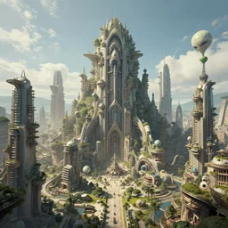 a massive cyclopean dreamy huge numb buildings with aliens