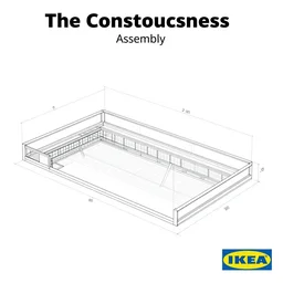 a detailed ikea blueprint assembly guide on the construction of consciousness