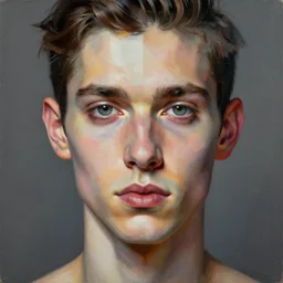 artsy portrait, by alberto seveso, detailed painting, face symmetry, proportional, fashion photoshop