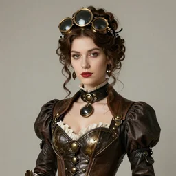 portrait of an elegant lady, in steampunk style