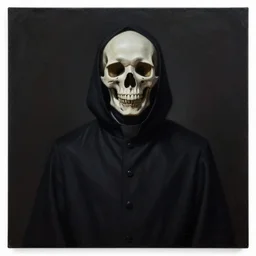 dark art of skull in cassock, centered, photorealistic painting by jason edmiston and junji ito