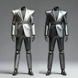giorgio morandi and piet cornelies mondrian. hi - tech suit. science fiction style. a high set geometric tailoring clothes, exquisite fabric and brilliant luster. matte painting. leg mechanical exoskeleton!! full body!! 3 d concept art. marvelous designer clothing. octane render. hyper detailed, sharp edges