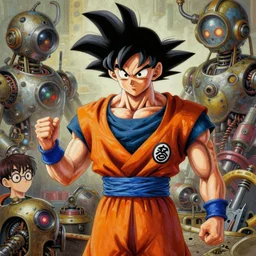 surreal gouache gesture painting, by yoshitaka amano, by ruan jia, by Conrad roset, by good smile company, detailed anime 3d render of a gesture draw pose for  Goku SS3 SUPER,  portrait, cgsociety, artstation, rococo mechanical, Digital reality, sf5 ink style, dieselpunk atmosphere, gesture  drawn
