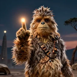 jabba the hut as e. t. with a glowing finger