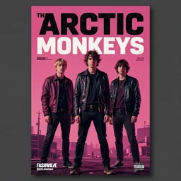 Poster for a new album by the Arctic Monkeys, fashwave, highly detailed, trending on ArtStation, 8k, new release
